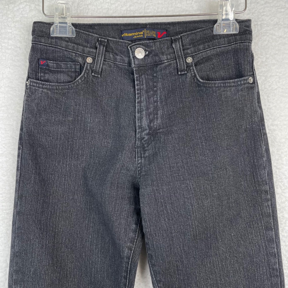 Vitamina Jeans Deluxe Edition Dark Grey Straight Leg Made in Italy Size 42 US 6
